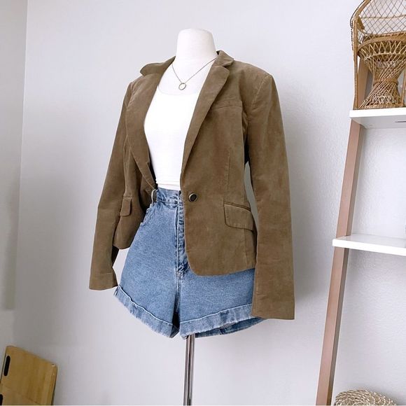 LOFT Jackets & Blazers - Single Button Suede Brown Blazer Jacket